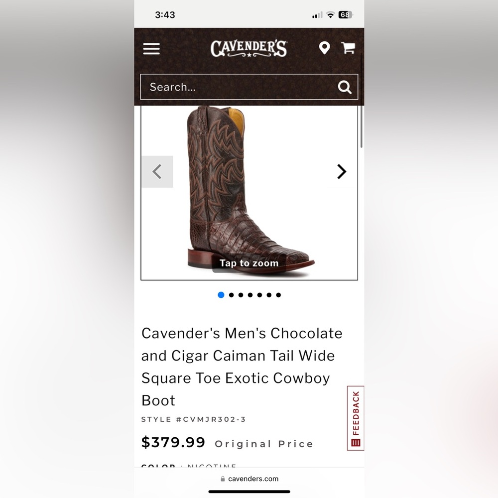 9D Caiman boots from Cavenders. They have been worn a few times - great shape!